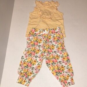 Janie And Jack Summer Print Top And Pants Bundle | Cut Girls Outfit | 2T